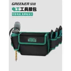 Floresta verde eletricista ferramenta saco de cintura forte durável multifuncional masculino portátil reparação ferragem