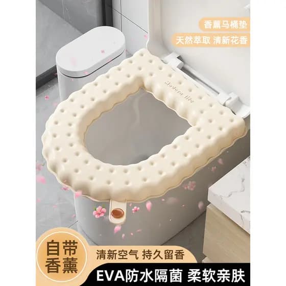 Almofada de assento de vaso sanitário outono inverno 2024 novo estilo assento de vaso sanitário doméstico quatro estaçõe