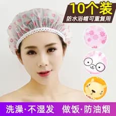 10 pçs touca de banho feminino à prova dwaterproof água chuveiro chapelaria adulto capa de cabelo bonito touca de banho