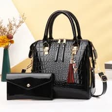 Bolsa feminina de luxo leve, bolsa assassina de couro envernizado de alta qualidade com padrão de crocodilo, bolsa atmos