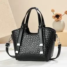 Tecido pequeno saco senhoras 2026 verão novo estilo na moda couro macio Crossbody bolsa All-Match cesta de vegetais bald