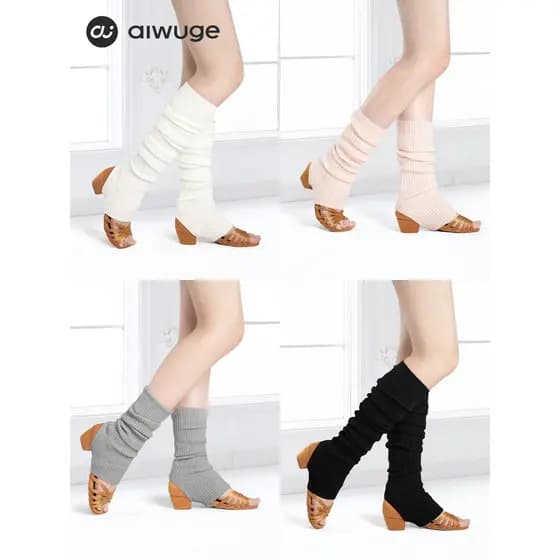Leggings de dança meias inverno adulto feminino quente Ballet prática roupas joelheiras estendidas escavação meias dança