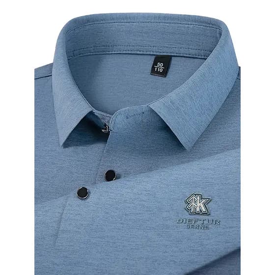 2026 novo estilo simples confortável camisa POLO de manga curta masculina verão negócios Casual lapela respirável camise