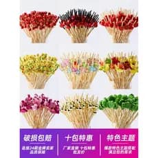 Garfo de frutas descartável vara de frutas vara de bambu sobremesa sobremesa cristalizada cabaça vara arte palito hambúr