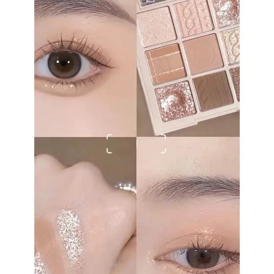 Chocolate Jiugongge paleta de sombras Glitter perolado fosco cor terra puro desejo Nude maquiagem barato estudante nove