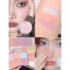 Blush de quatro cores de água fervente branca de cor expandida!Blush em pó saturado baixo blush roxo blush azul sombra f