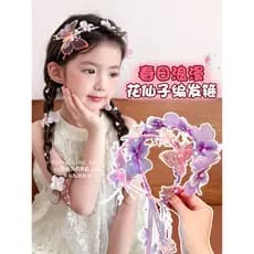 Crianças trançado bandana 2026 novo estilo meninas guirlanda bandana menina princesa cabeça Super fada Streamer Hairpin