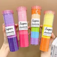 Faixa de borracha elástica alta, anel de toalha colorido para crianças, meninas, rabo de cavalo enlatado, corda de cabel