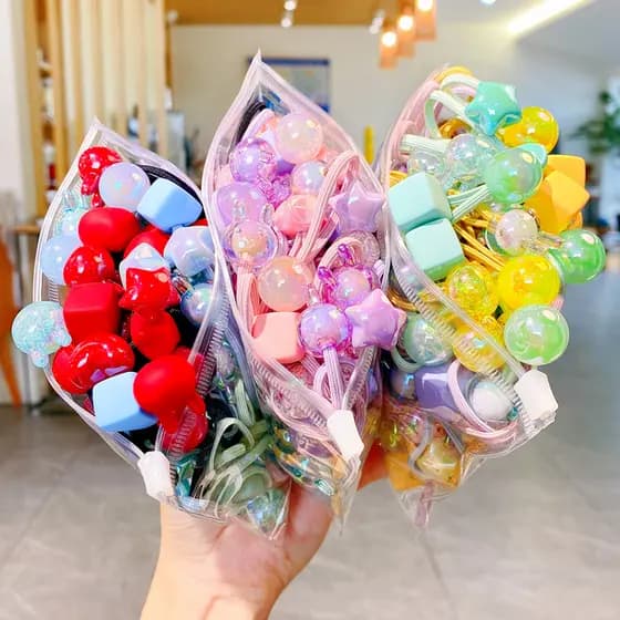 Doce cor bonito pequeno elástico colorido crianças meninas alta elasticidade bonito bandana anel de cabelo acessórios pa