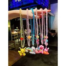 Crianças colar luminoso pulseira conjunto bebê dos desenhos animados bonito princesa jóias meninas Halter acessórios