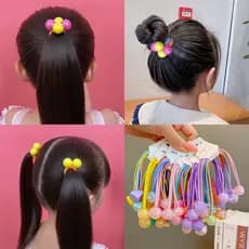 Versão coreana corda de cabelo dupla faixa de borracha meninas alta elástica durável colorido cabeça corda cocar criança