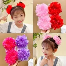 Crianças ano novo cocar bola acessórios de cabelo bola faixa de cabelo meninas ano novo cocar faixa de borracha princesa