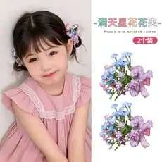 Liu Yifei mesmo estilo Gypsophila flor grampo de cabelo cocar crianças mão-tecido Hairpin circunferência do bebê par cli