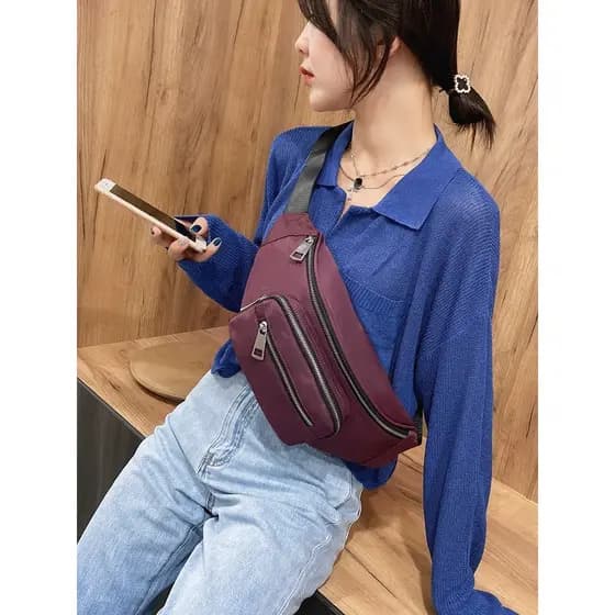 Texturizado saco de peito saco de cintura das mulheres dos homens 2026 novo estilo Casual moda tendência à prova dwaterp