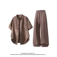 NASAB-EARE Terno de verão japonês retrô camisa de manga curta masculina feminina estilo Hong Kong Casual camisa de manga