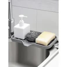 Caixa de sabão bandeja de drenagem toalete Silicone caixa de sabão sem perfuração pia esponja Rack