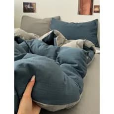 Cama de fio duplo conjunto de quatro peças lençol capa de edredão dormitório estudantil único conjunto de três peças rou