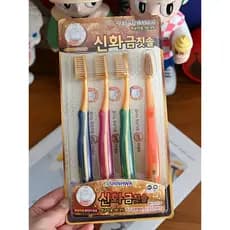 Coreia importada dupla camada Nano adulto limpeza ouro escova de dentes macia SHINHWA quatro peças limpeza protetor buca