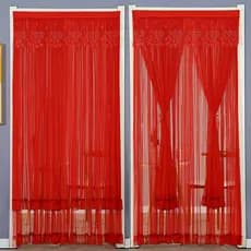 Cortina de porta de renda de casamento sem perfuração Festiva nupcial sala de casamento quarto divisória cortina sala de