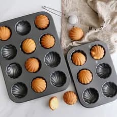 Molde Madeleine japonês concha temperatura ambiente bolo molde assadeira 6/12 molde antiaderente assadeira libra bolo mo