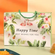 Happy Time 6 peças Mid-Autumn Mooncake gema de ovo pastelaria caixa de presente portátil elegante fogo pássaro Nougat ca