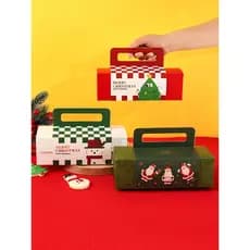 Natal portátil lanche doces caixa de embalagem floco de neve biscoitos crocantes biscoitos Nougat caramelo crianças caix