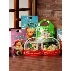 Saco de doces com janela de natal, saco de embalagem de presente de biscoito, árvore de natal, boneco de neve, auto-sust
