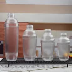 350 530ml transparente PC plástico shaker Cocktail shaker bebida fria leite chá suco shaker com escala