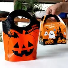 Halloween abóbora bolsa festa presente saco halloween fantasma castelo embalagem portátil caixa de doces