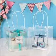 Ins estilo transparente quadrado plástico sacola bolo casamento flor decoração saco meados de outono Mooncake cozimento