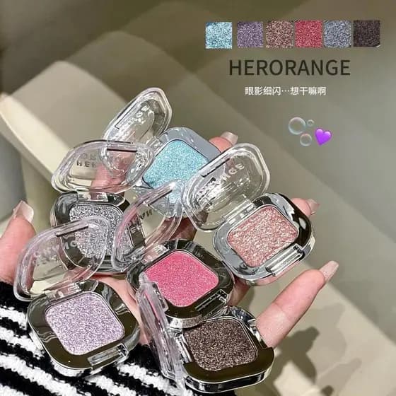 HERORANGE Sensação de Frio Único Fácil Maquiagem Sombra Perolada Piscando Iluminando Destacando Maquiagem Beleza Paleta