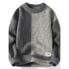 Suéter masculino combinando com cores, outono inverno, roupa de rua, gola redonda, suéter interno quente de alta qualida