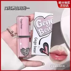 Batom sanduíche transparente de cristal brilhante de água outono inverno hidratante fácil de colorir botão de flor pêsse
