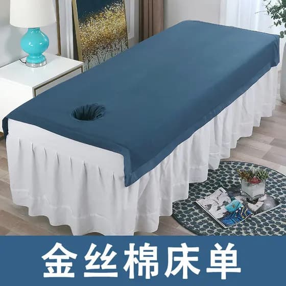 Lençol de cama de salão de beleza, peça única de verão, seda dourada de alta qualidade, algodão puro, lavável, Anti-ruga