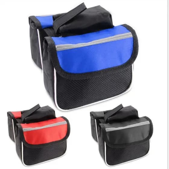 Bolsa de bicicleta 3 em 1/bolsa de selim para mountain bike, bolsa de quadro frontal, bolsa de tubo superior/acessórios