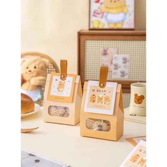 Caixa de embalagem de biscoito dos desenhos animados presente floco de neve crocante caramelo Nougat caixa vazia pequeno