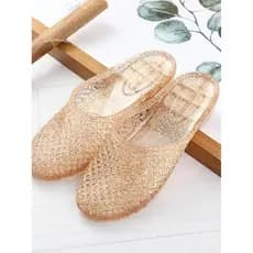 Baotou chinelos de cristal feminino verão 2024 sapatos de borracha de plástico ao ar livre resistente ao desgaste respir