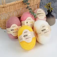 Fio Mohair tricotado à mão fio de pelúcia fio fino xale cachecol imitação de caxemira com fio de bola de lã
