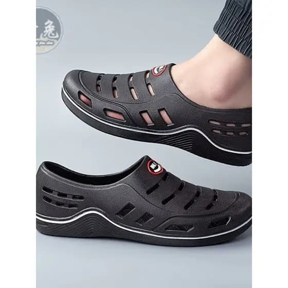 Verão buraco sapatos masculinos Anti-deslizamento esportes correndo sandálias casuais deriva respirável buraco chinelos