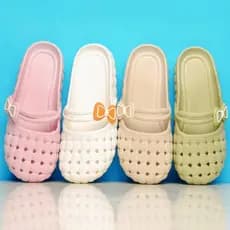 2025 verão novo estilo Baotou chinelos feminino All-Match respirável fundo macio Anti-deslizamento buracos moda exterior