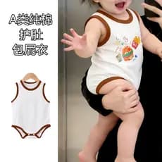 Macacão de bebê verão colete triângulo macacão estilo fino puro algodão classe a bebê macacão masculino feminino bebê se