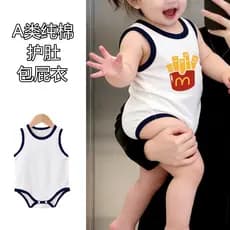 Macacão de bebê verão colete triângulo macacão estilo fino puro algodão classe a bebê macacão masculino feminino bebê se