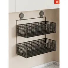 Cebola gengibre alho cesta de armazenamento cozinha multifuncional ventosa Rack fixado na parede caixa tempero geladeira