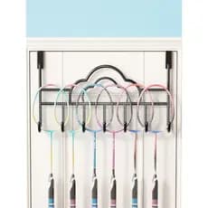 Rack de colocação de raquete de Badminton, cabide de raquete de tênis, rack de exibição sem perfuração atrás da porta, r