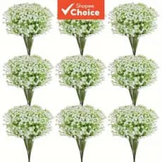 30 flores artificiais brancas com toque realista, adequadas para decorações de casamentos e festas.