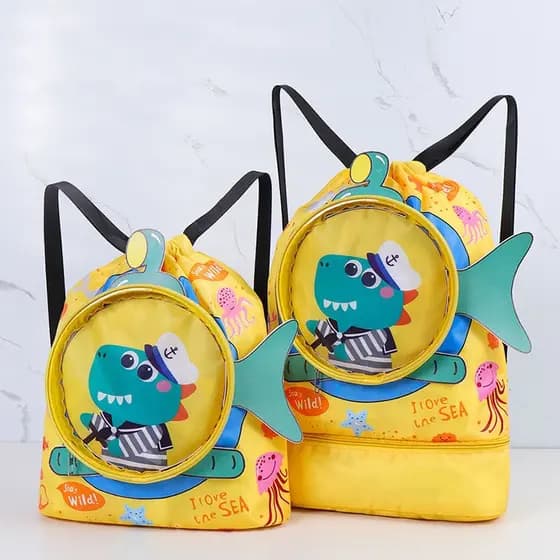 Fashionable Backpack with Dry-Wet Separation, Portable and Cute Bag for Storing Children's Swimwear, Org B946