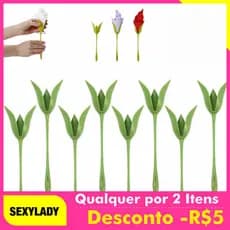 Porta-guardanapos em forma de flor, porta-guardanapos com haste de flor, pode facilmente dobrar guardanapos em forma de