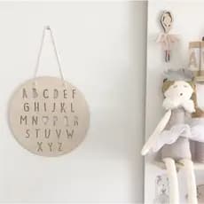 Ins nórdico de madeira inglês carta Chip de madeira decoração listagem parede pendurado quarto das crianças pingente de