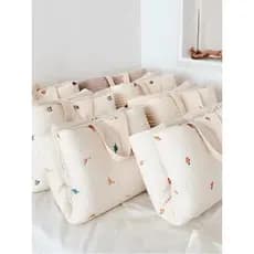 Ins bebê recém-nascido bordado algodão puro respirável Outing Nap Pad dobrável colchão portátil máquina de jardim de inf