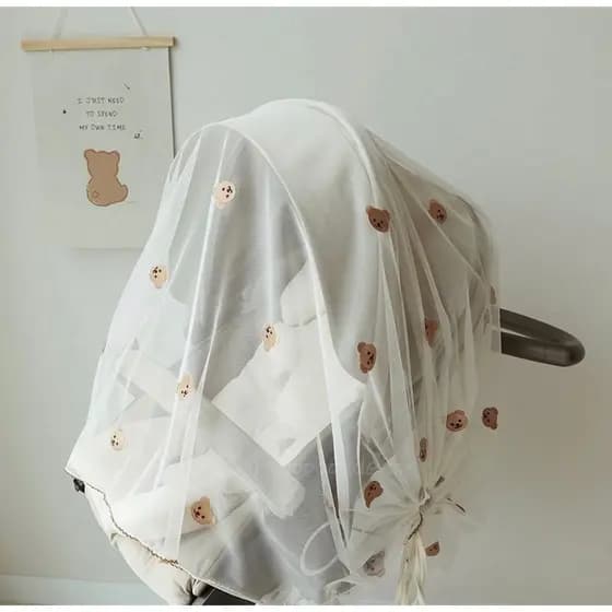 Coreia coreia ins carrinho de bebê urso mosquiteiro urso capa completa pára-brisa anti-mosquito verão respirável anti-mo